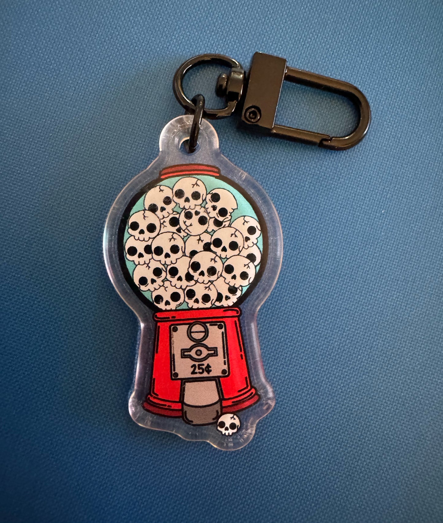 Skull Gumball Machine Acrylic Keychain