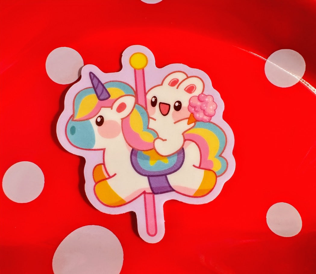 Bunny Carousel vinyl sticker