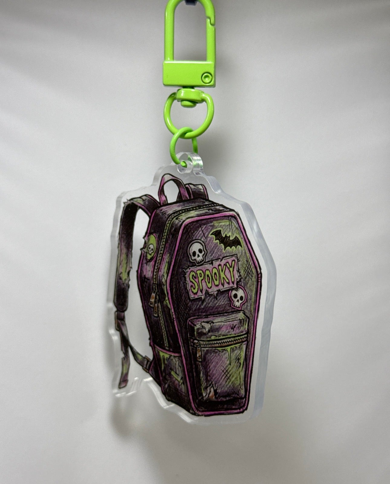 Spooky Bookbag Acrylic Keychain