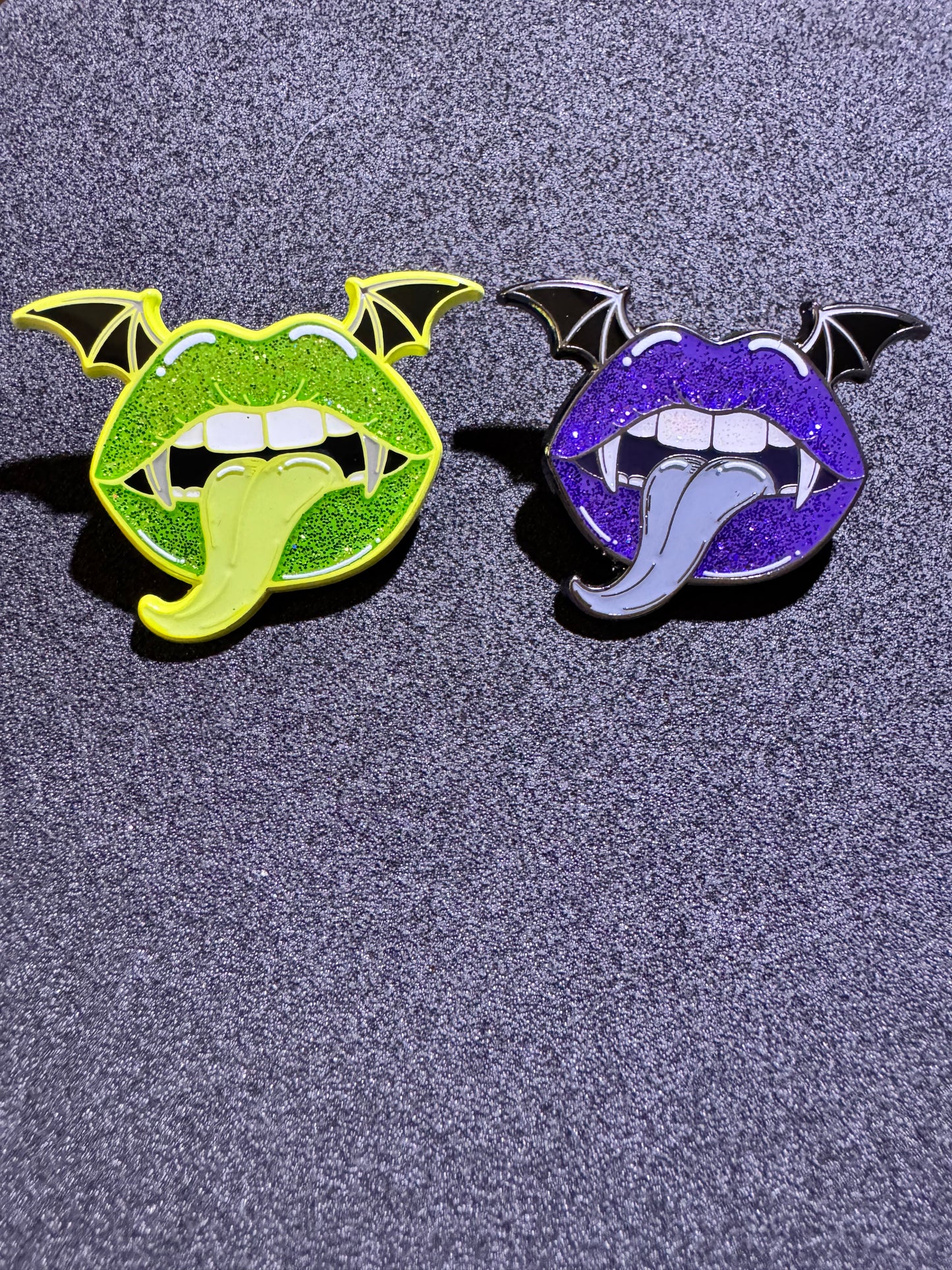 Vampire Bats Kiss Enamel Pin
