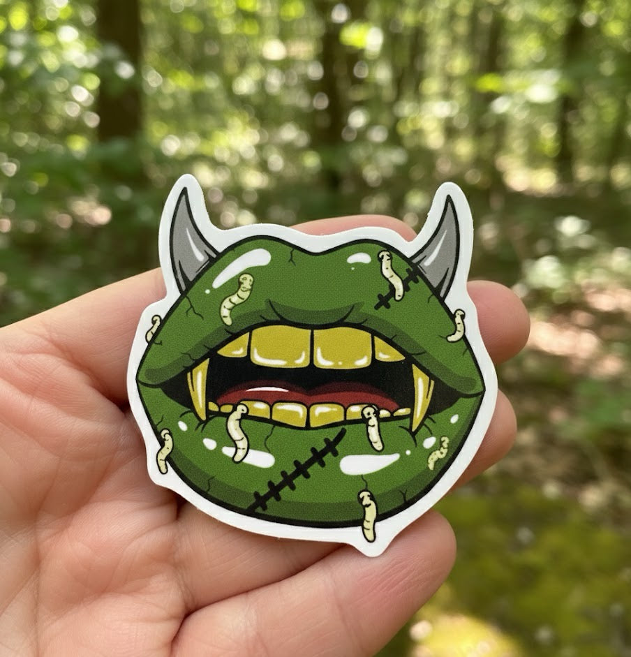 Zombie Lips Vinyl Sticker
