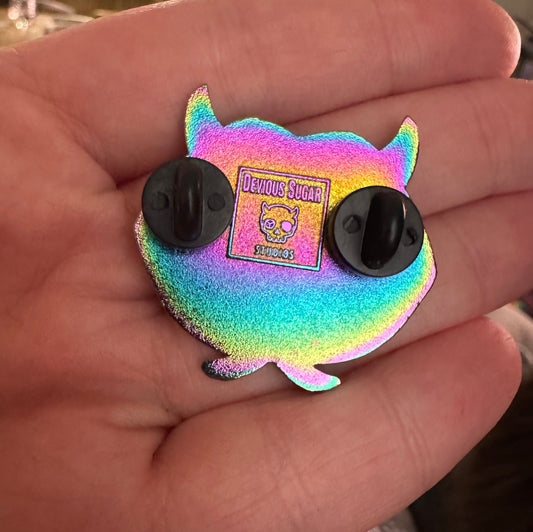 Black Void Moon Phase lips Enamel Pin