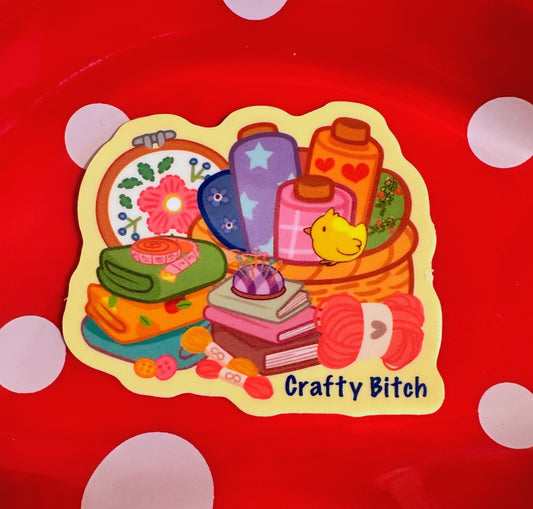 Crafty Bitch Sewing Vinyl Sticker