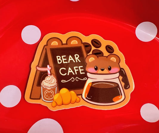 Bear Coffee Cafe Sticker