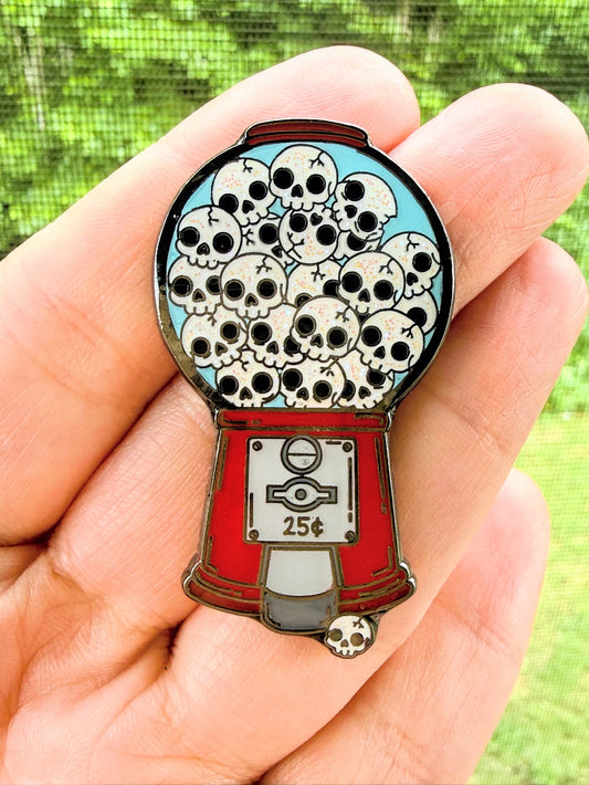Skelly Gumball Machine Enamel Pin