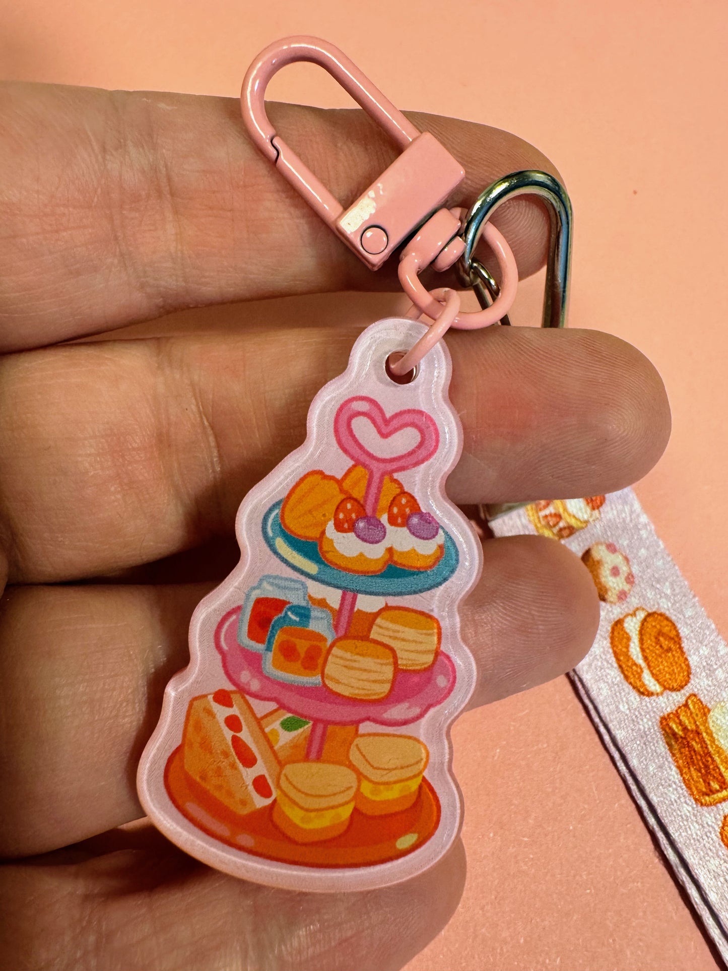 Pastel Pastries Keychain and Lanyard Combo