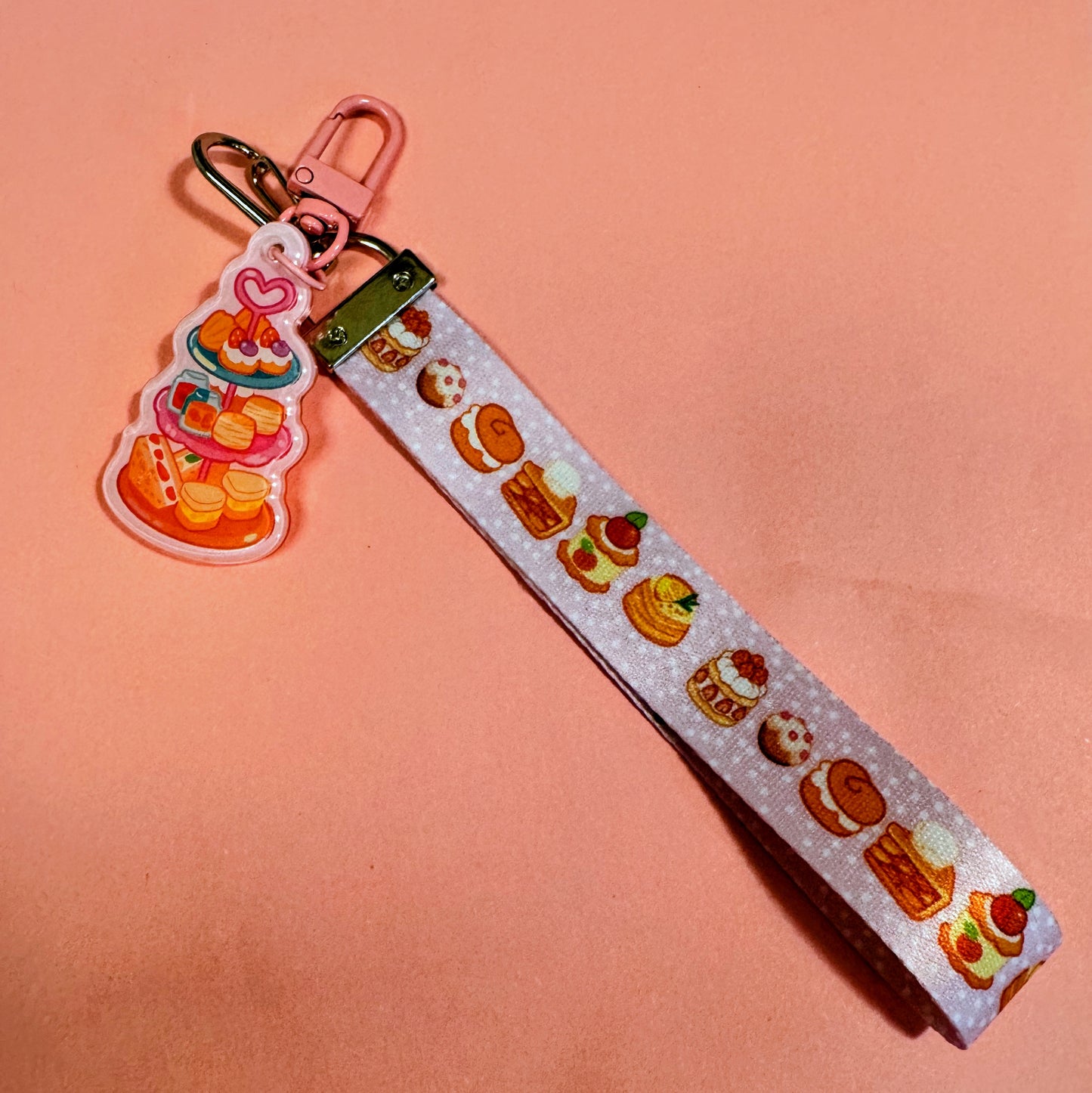 Pastel Pastries Keychain and Lanyard Combo