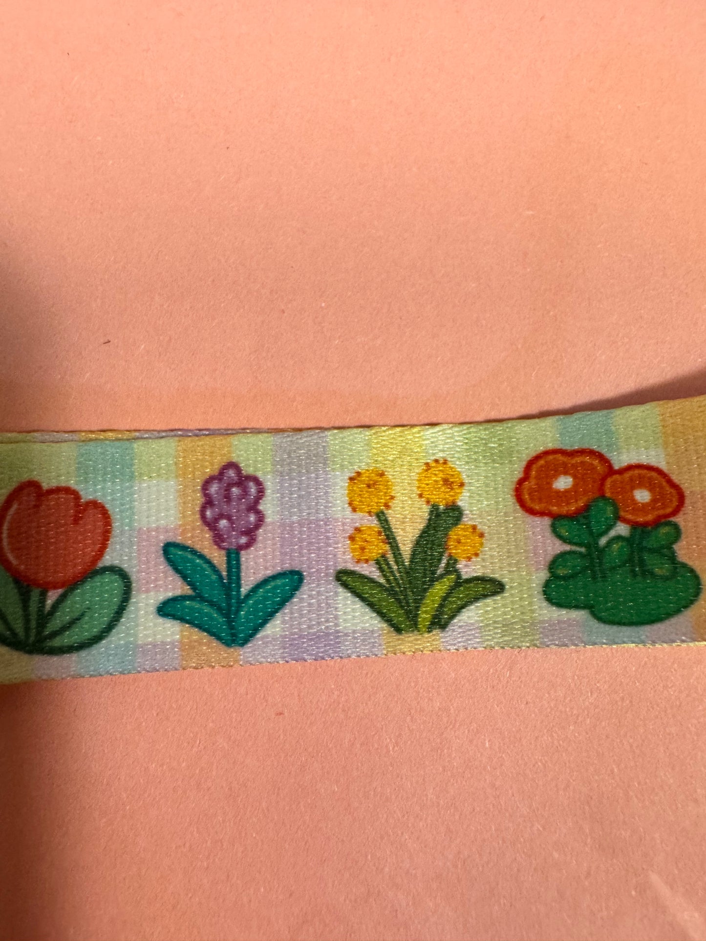 Flower frolic puppy keychain and lanyard combo