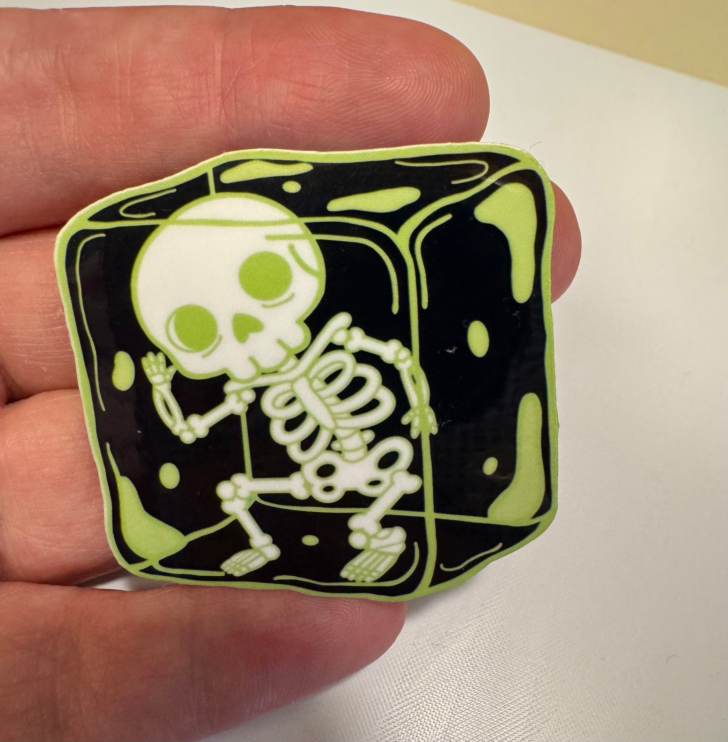 XL 3” Skelly-Cube Sticker of your choice