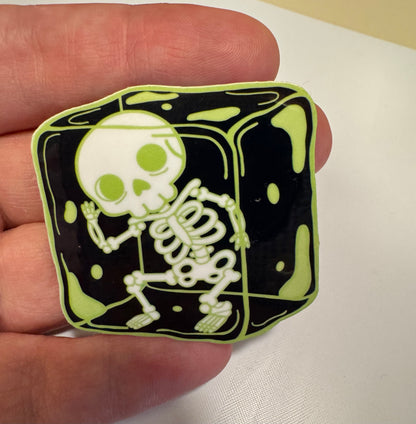 XL 3” Skelly-Cube Sticker of your choice