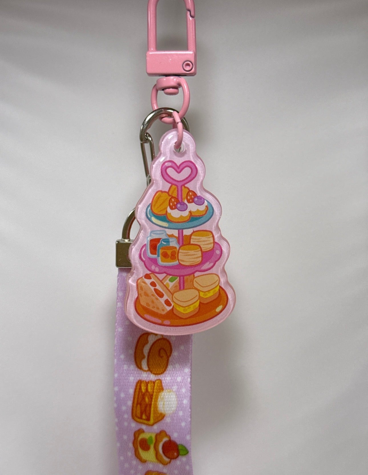 Pastel Pastries Keychain and Lanyard Combo