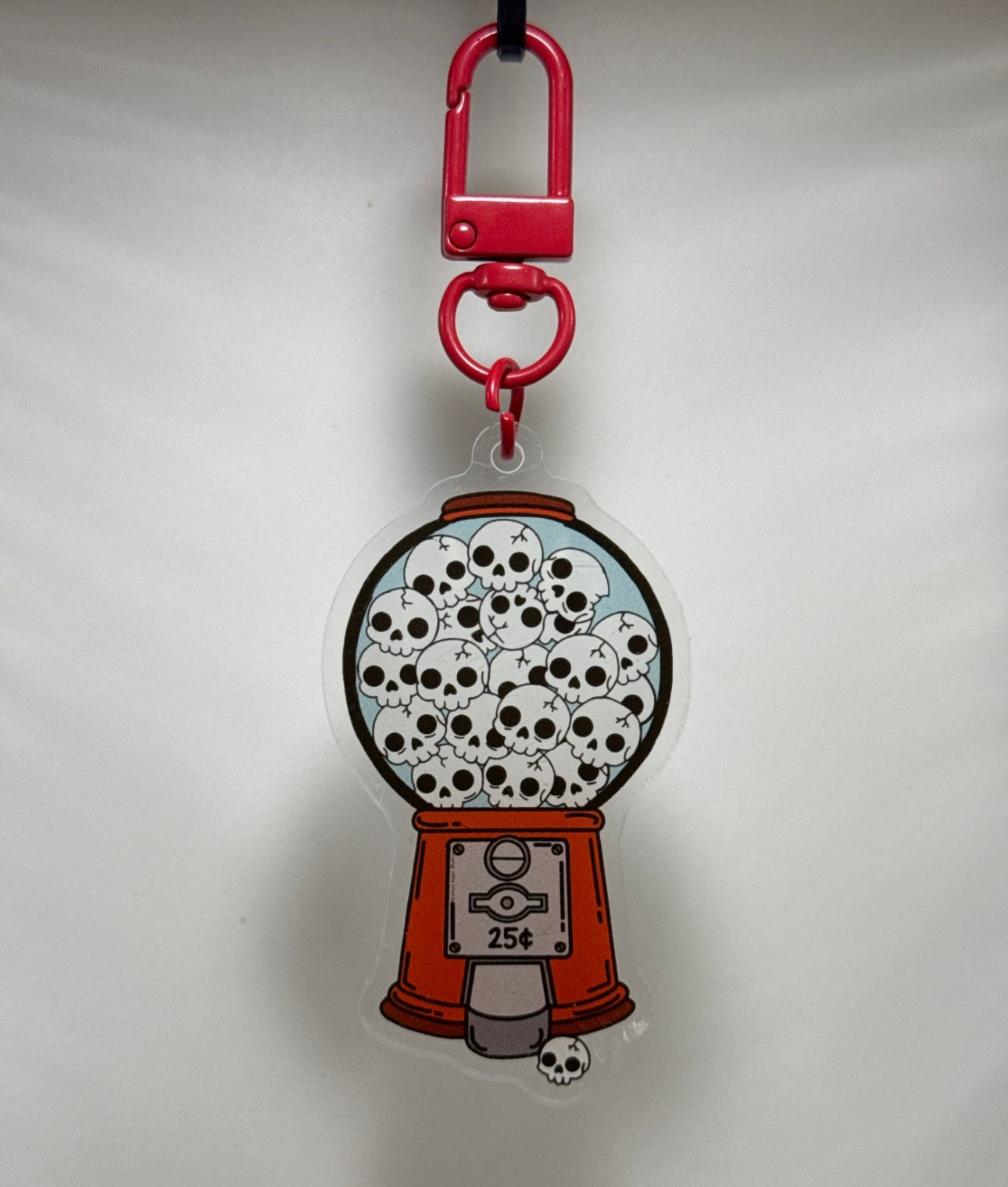 Skull Gumball Machine Acrylic Keychain