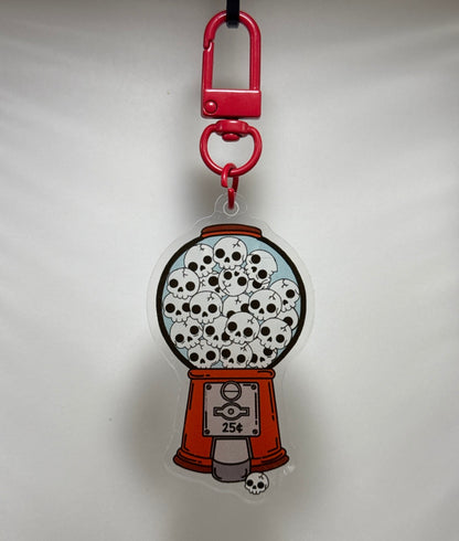 Skull Gumball Machine Acrylic Keychain