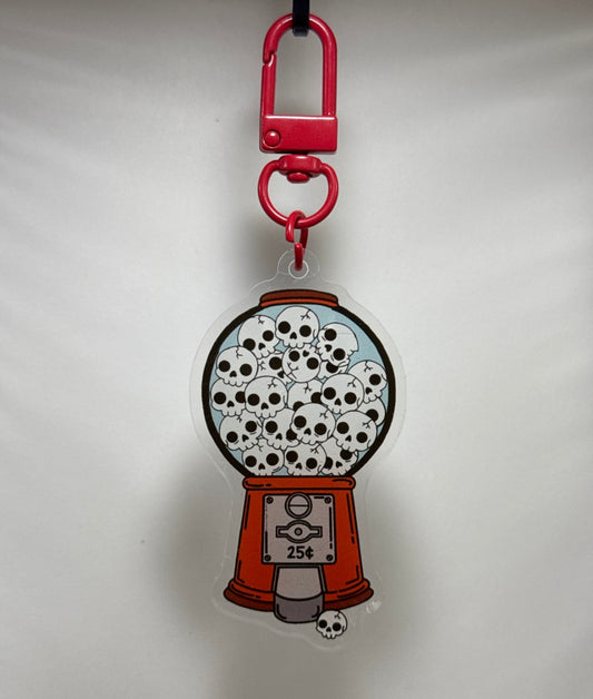 Skull Gumball Machine Acrylic Keychain