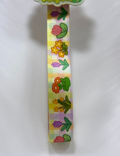 Flower frolic puppy keychain and lanyard combo