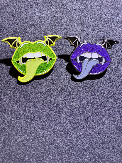Vampire Bats Kiss Enamel Pin
