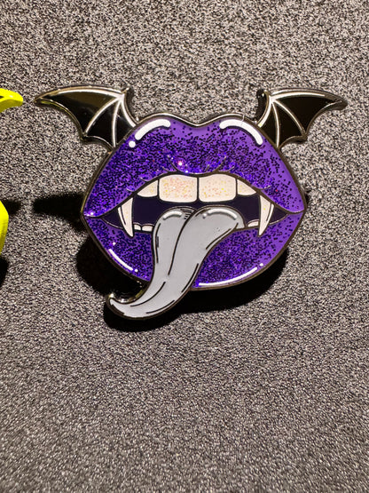 Vampire Bats Kiss Enamel Pin