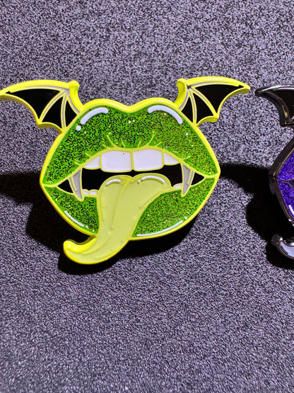 Vampire Bats Kiss Enamel Pin