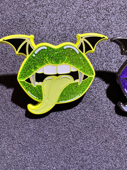 Vampire Bats Kiss Enamel Pin