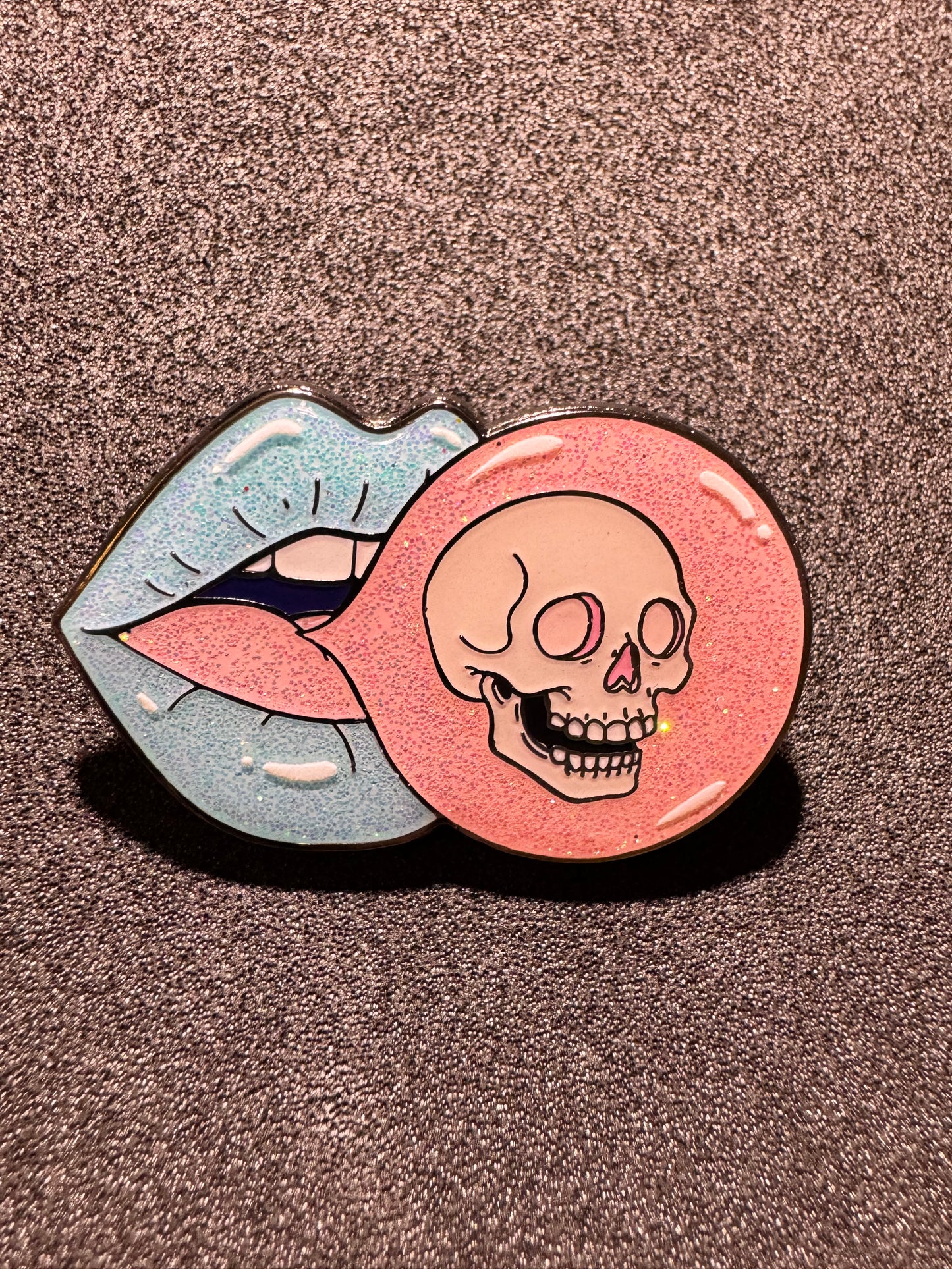 Trans Bubblegum bitch kiss enamel Pin