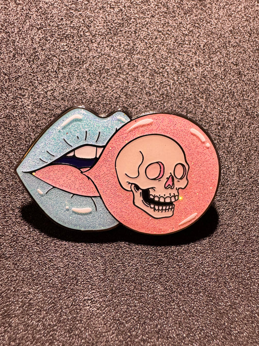 Trans Bubblegum bitch kiss enamel Pin