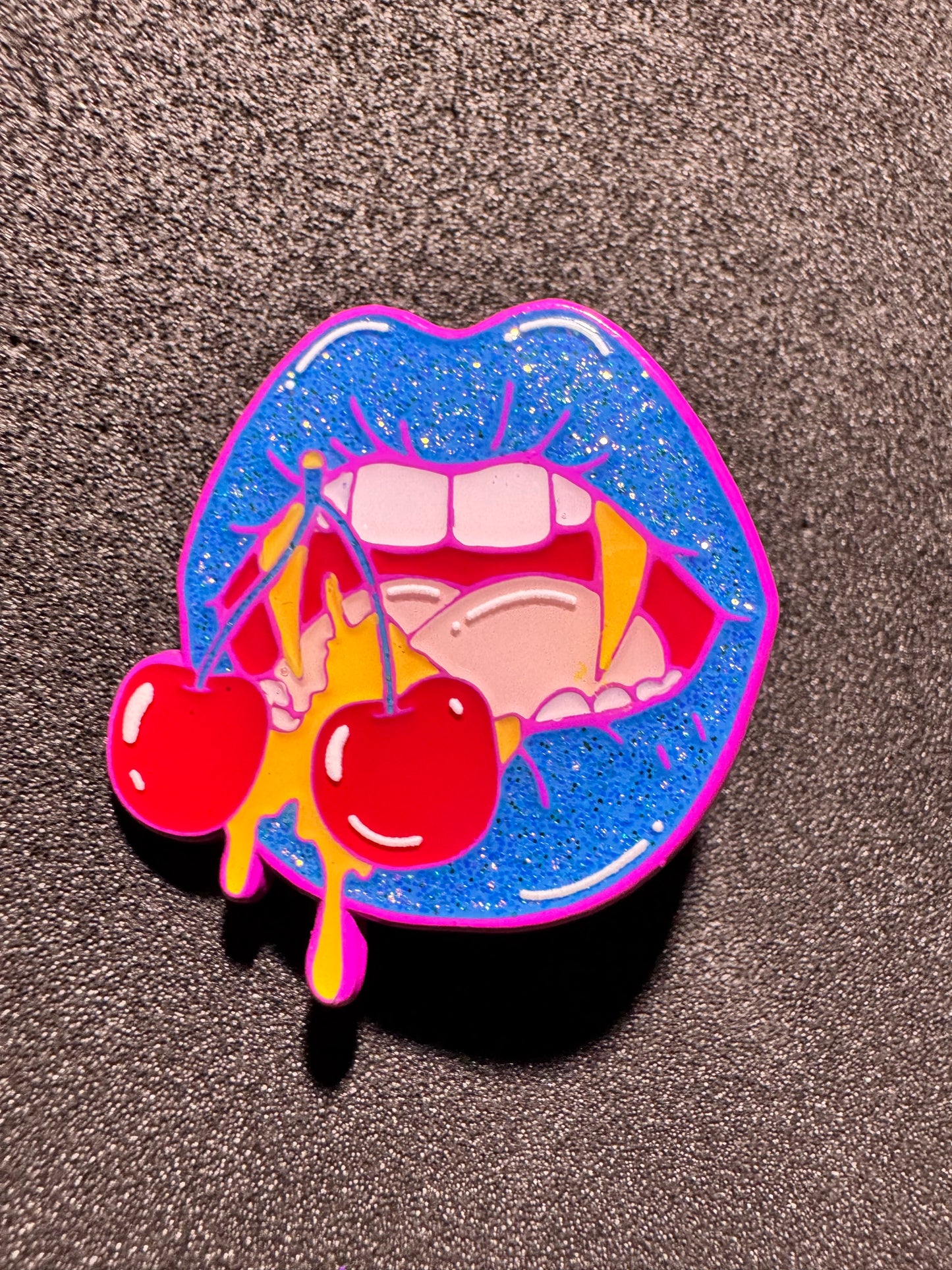 Pan Candied Cherries Kiss Enamel Pin