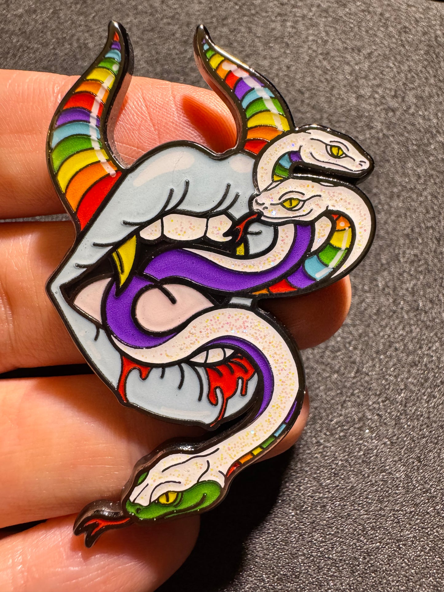 Medusa’s pride enamel pin