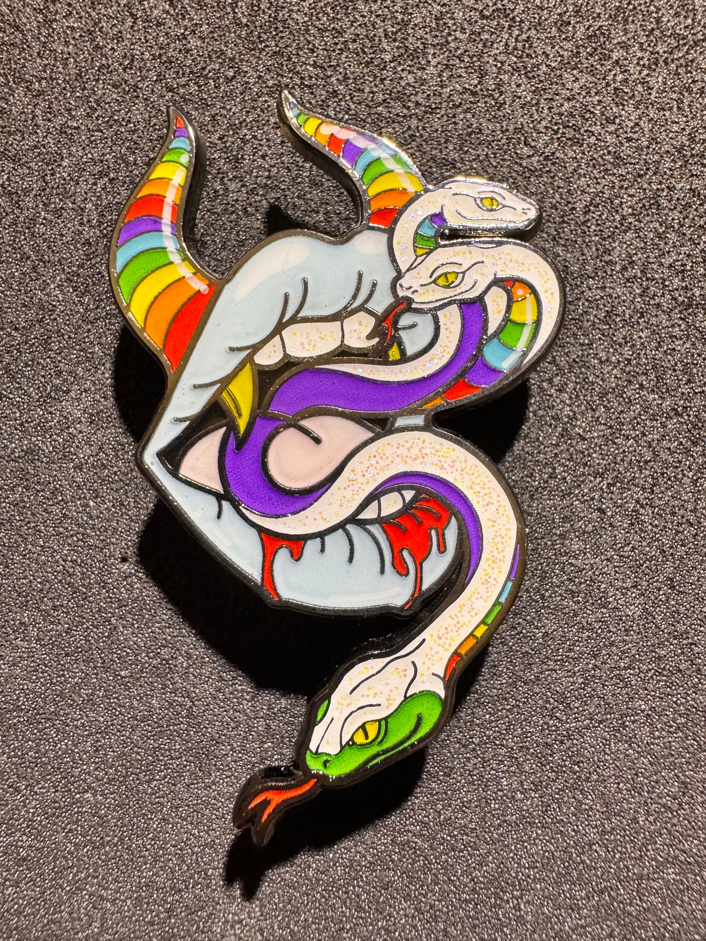 Medusa’s pride enamel pin