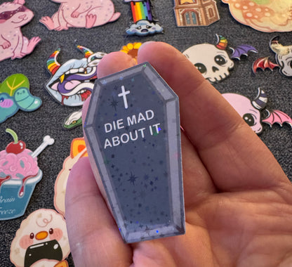 Die Mad about it Coffin Sticker