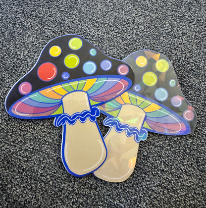 Magical rainbow mushroom sticker