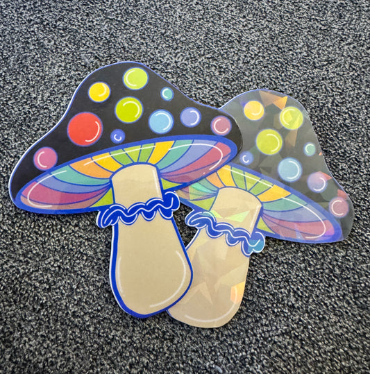 Magical rainbow mushroom sticker