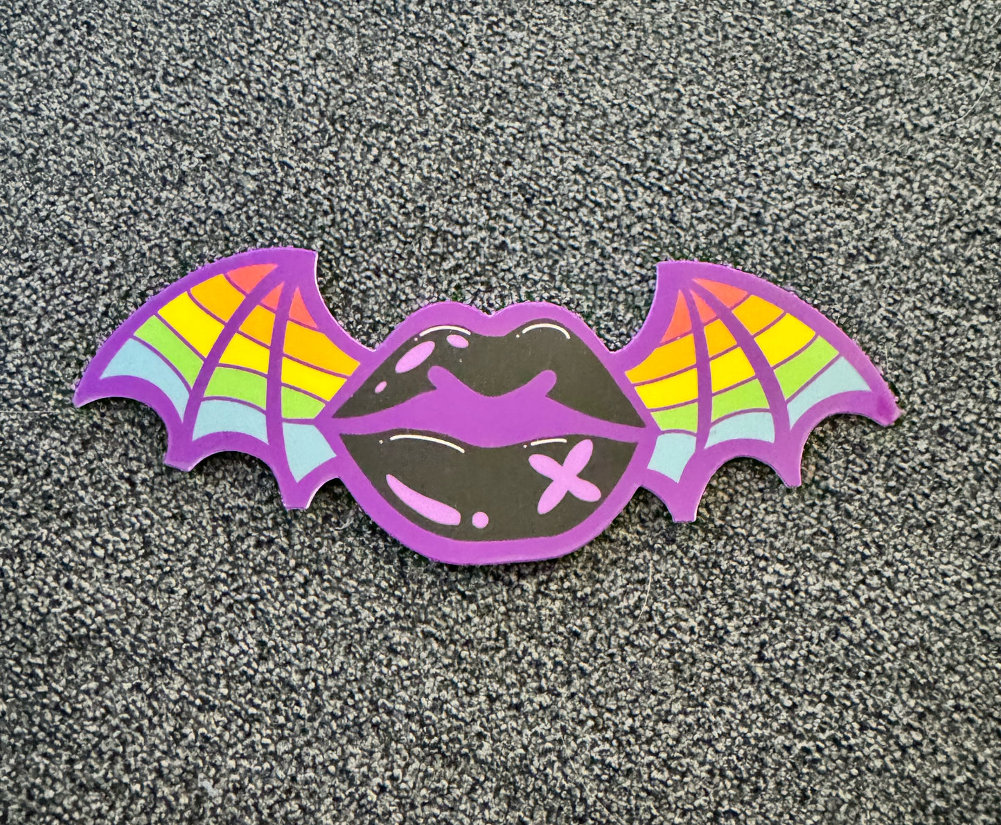 Rainbow Bat Kiss Sticker