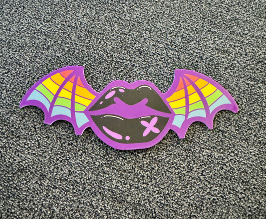 Rainbow Bat Kiss Sticker
