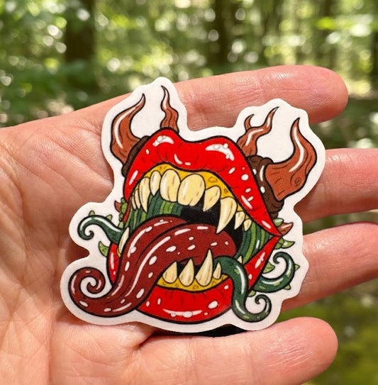 Piranha plant lips vinyl sticker