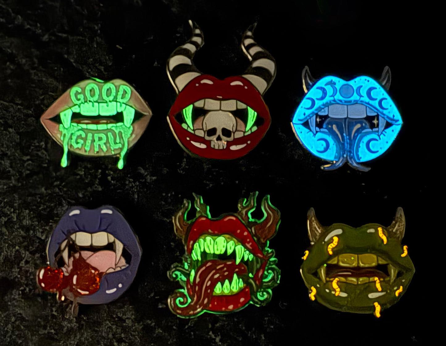 Candied Cherries Lips Enamel Pin