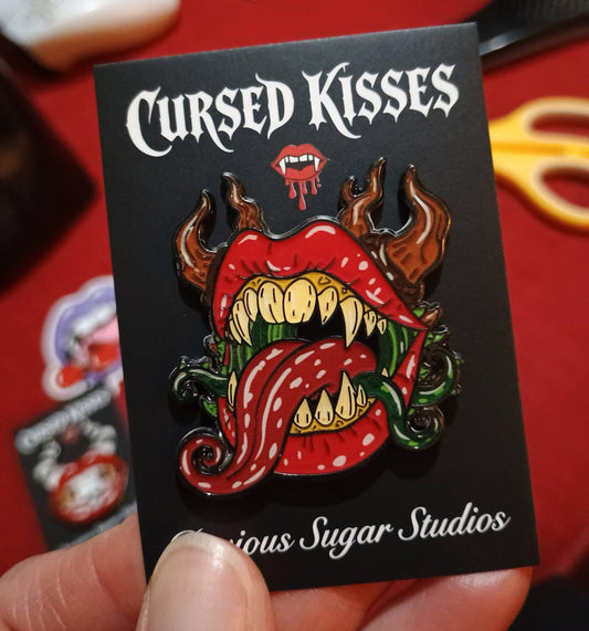 The Piranha Plant Lips Enamel Pin