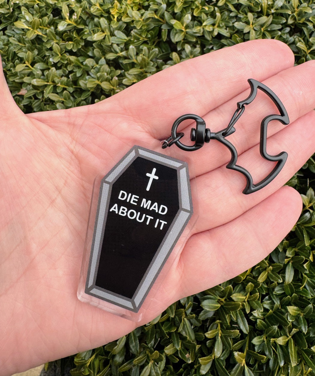 2” “Die Mad About It" Coffin Keychain