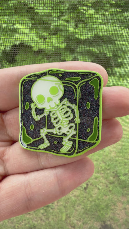 Skelly Ice Cube Enamel Pins