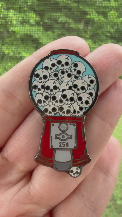 Skelly Gumball Machine Enamel Pin