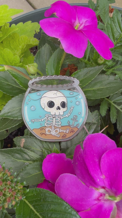 Skelly Fishbowl Clear Enamel Pin